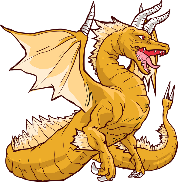 Yellow Orange Brown Dragon Dungeon Monster